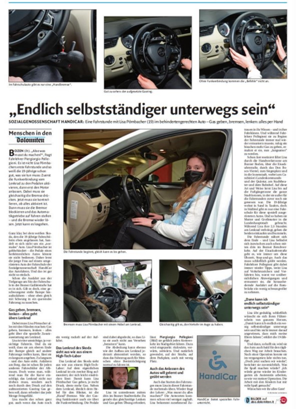 Zeitungsartikel Tageszeitung “Dolomiten”