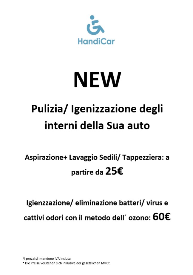 Pulizia/ Igenizzazione degli interni della Sua auto